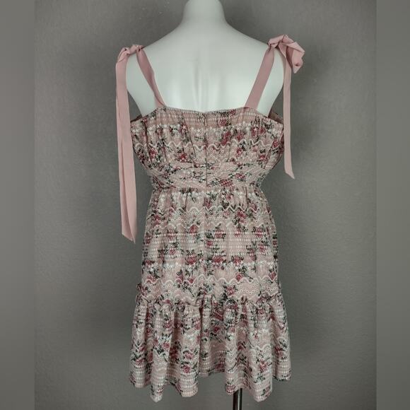 Gianni Bini Ivette Embroider Square Neck Sleeveless A line Floral Dress Size 12 - Picture 4 of 16